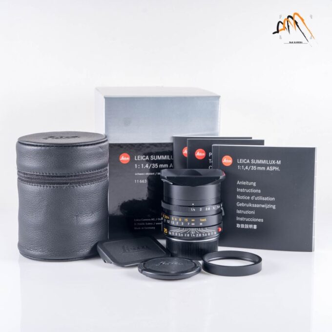 Leica Summilux-M 35mm f/1.4 ASPH Black Lens, Germany (11663)